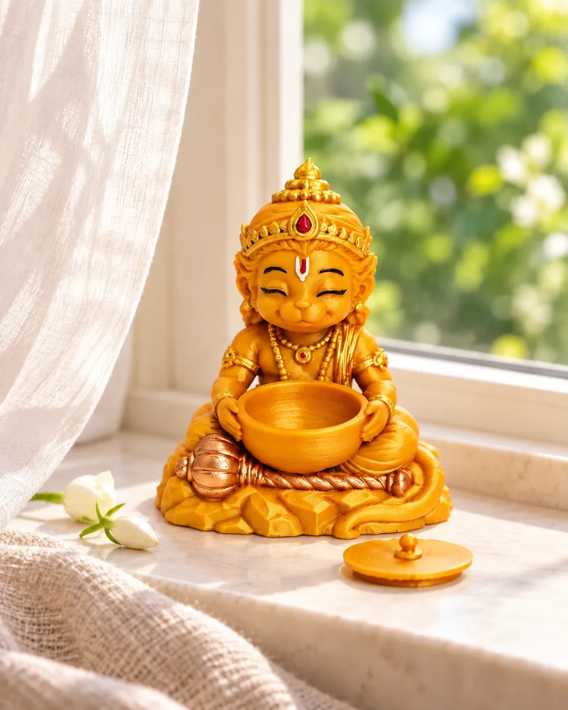 Baby Hanuman Kumkum Bowl with Gada